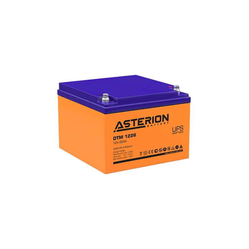 Asterion DTM 1226 - 12 Volt 26 Amper Bakımsız Kuru Tip Akü