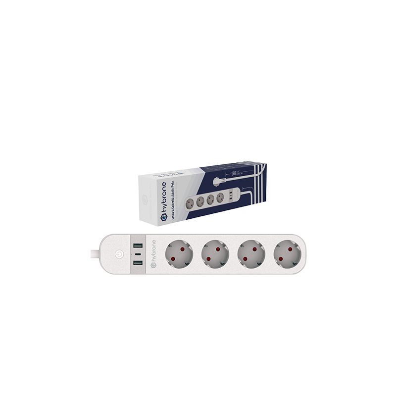 Hybrone USB'li Dörtlü Akıllı Priz