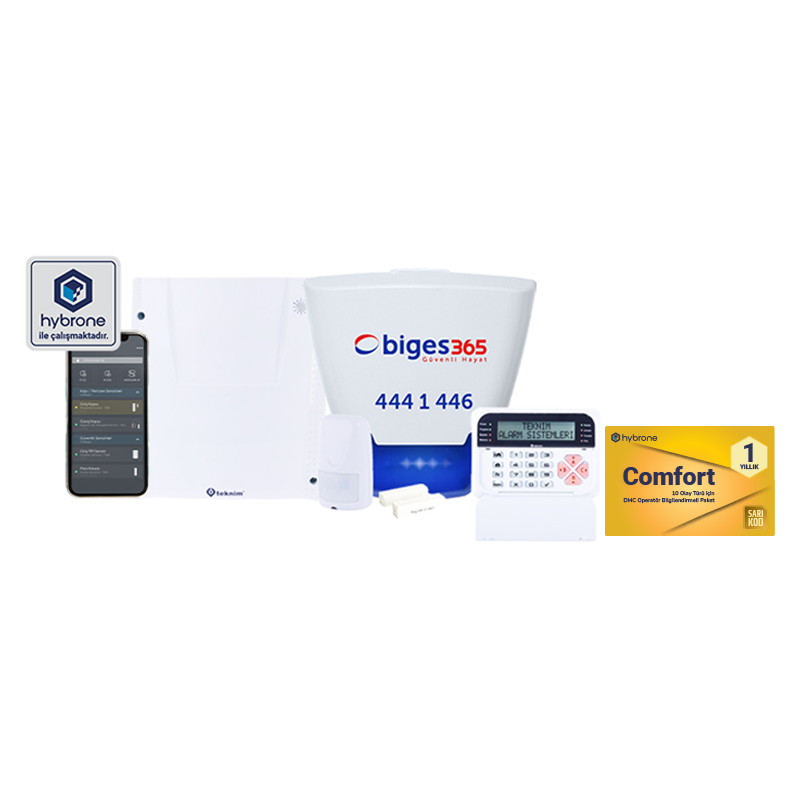 Teknim GSM/GPRS Hırsız Alarm Seti ve Comfort Temel Abonelik Paketi