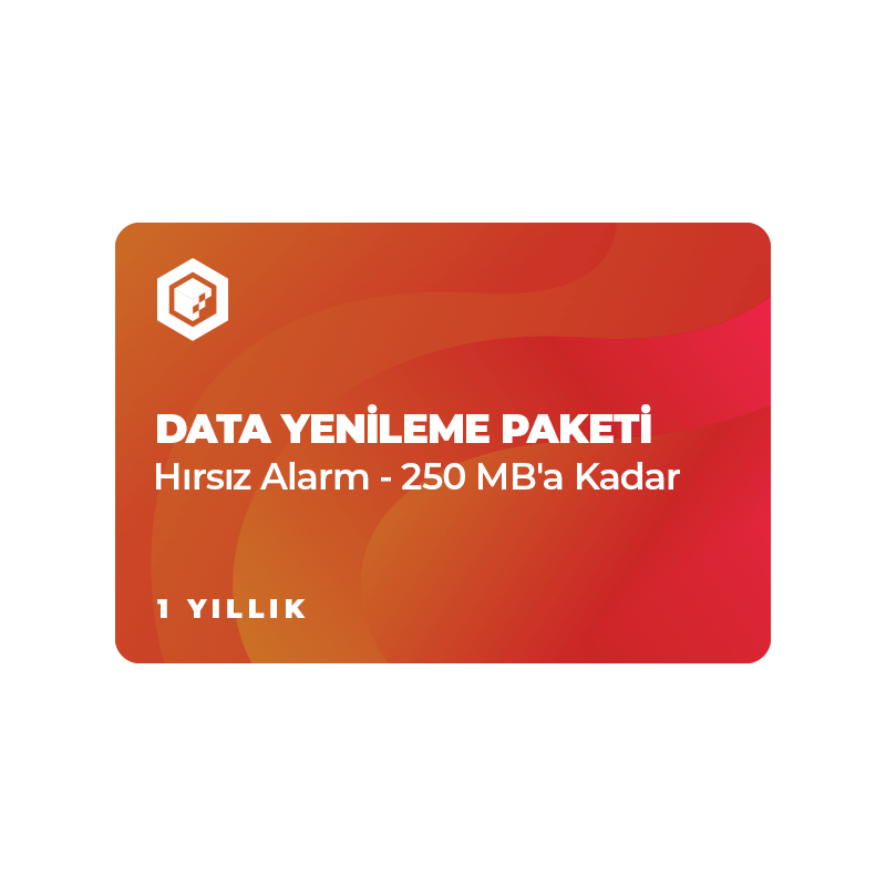Data Hizmet Yenileme Paketi 1 Yıllık ( Hırsız Alarm - 250 MB a Kadar )