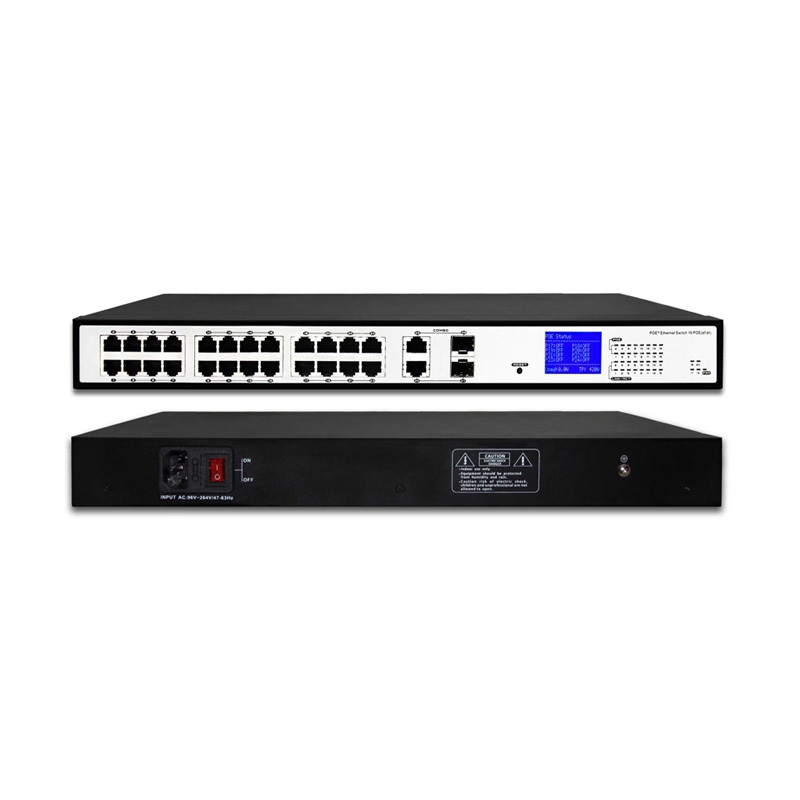 GEOPLUS 24-Port POE Switch (24x10/100 Mbps 2x10/100/1000 Mbps or 2x1000 Base-X)