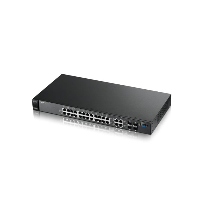 ZYXEL 24 PORT 10/100 + 4x Dual SFP L2 Yönetilebilir Switch